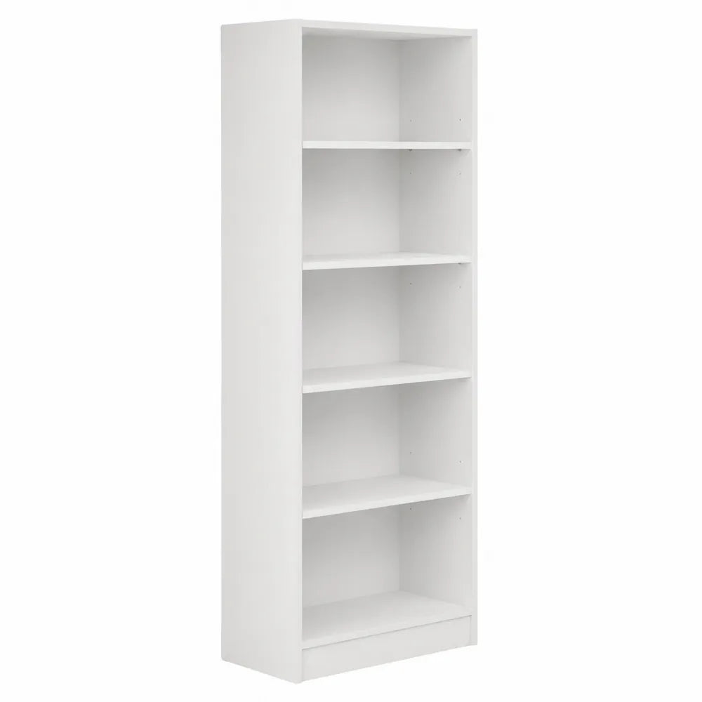 Libreria Bianca a 5 Ripiani in Legno MDF 180x60x30 cm