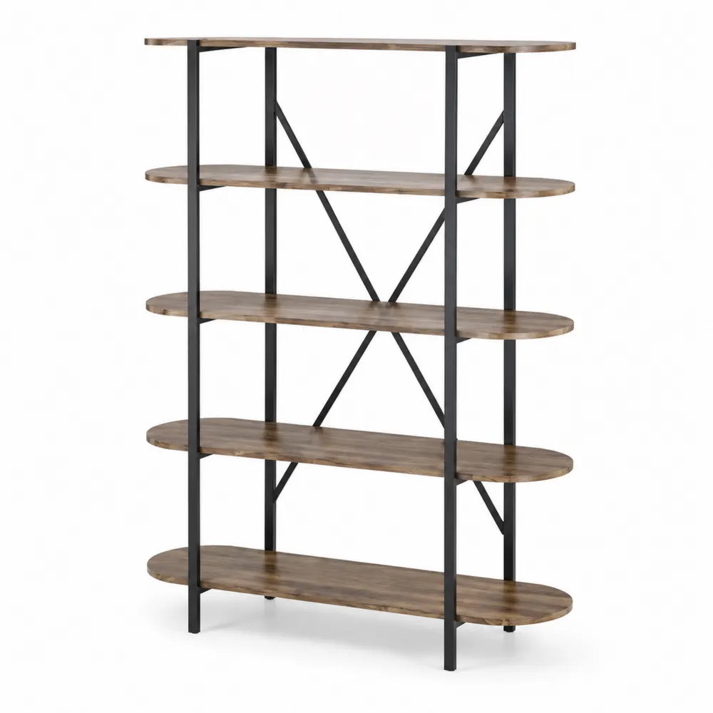 Scaffale in Legno e Metallo a 5 Ripiani