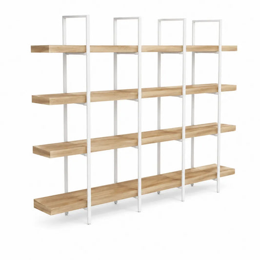 Scaffale a 4 Ripiani in Legno e Metallo